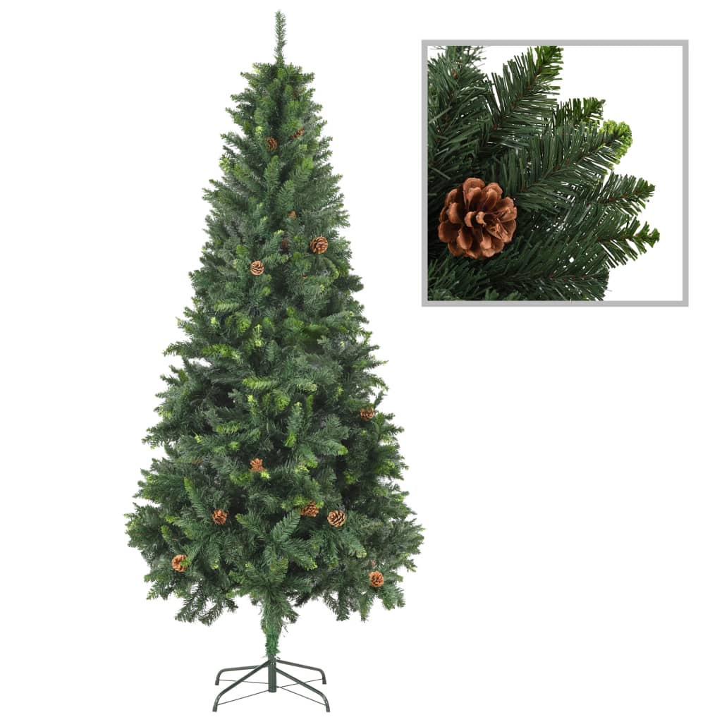 Artificial Christmas Tree with Pine Cones Green 210 cm