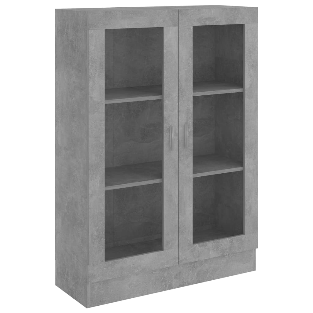 Vitrine Cabinet Concrete Grey 82.5x30.5x115 cm Engineered Wood