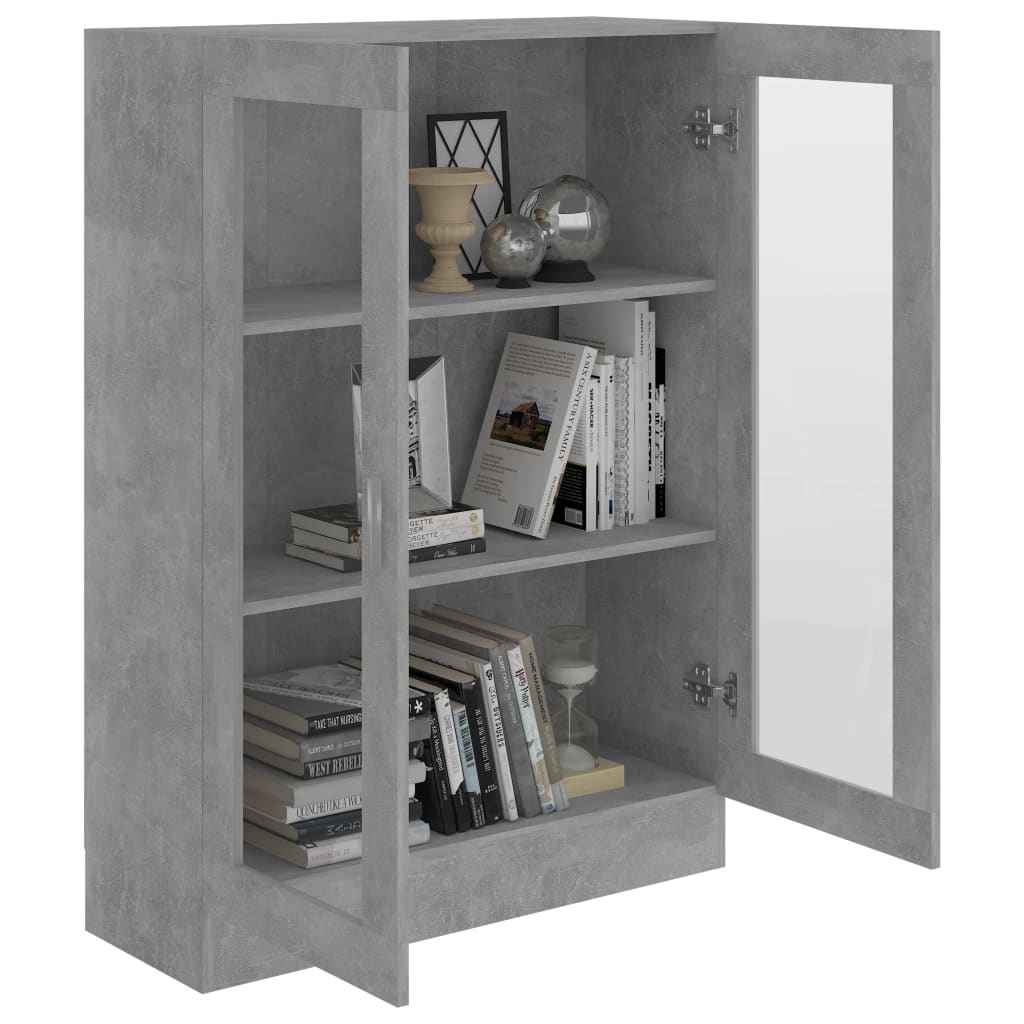 Vitrine Cabinet Concrete Grey 82.5x30.5x115 cm Engineered Wood