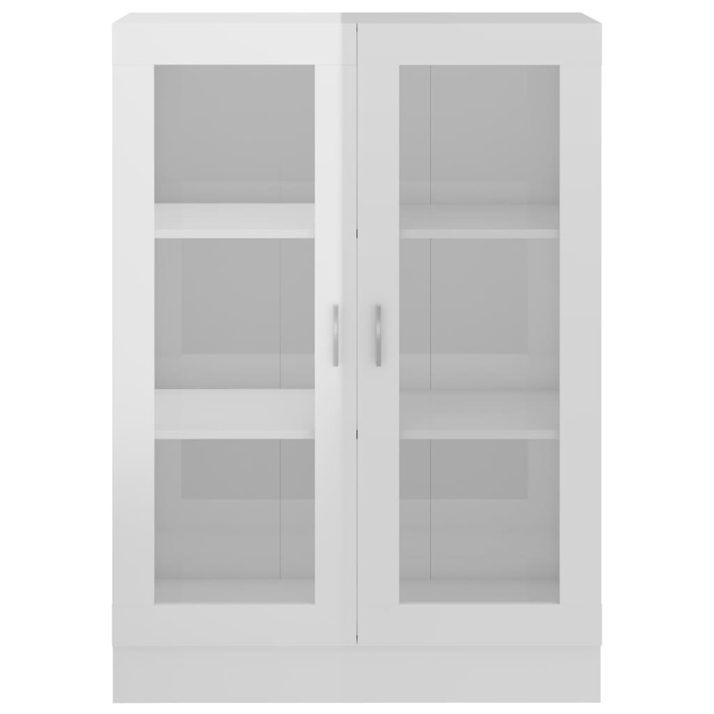 Vitrine Cabinet High Gloss White 82.5x30.5x115 cm Engineered Wood