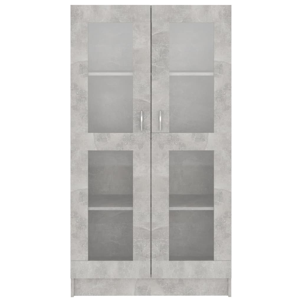 Vitrine Cabinet Concrete Grey 82.5x30.5x150 cm Engineered Wood