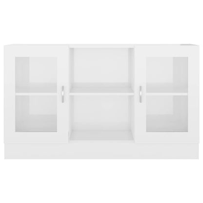 Vitrine Cabinet High Gloss White 120x30.5x70 cm Engineered Wood