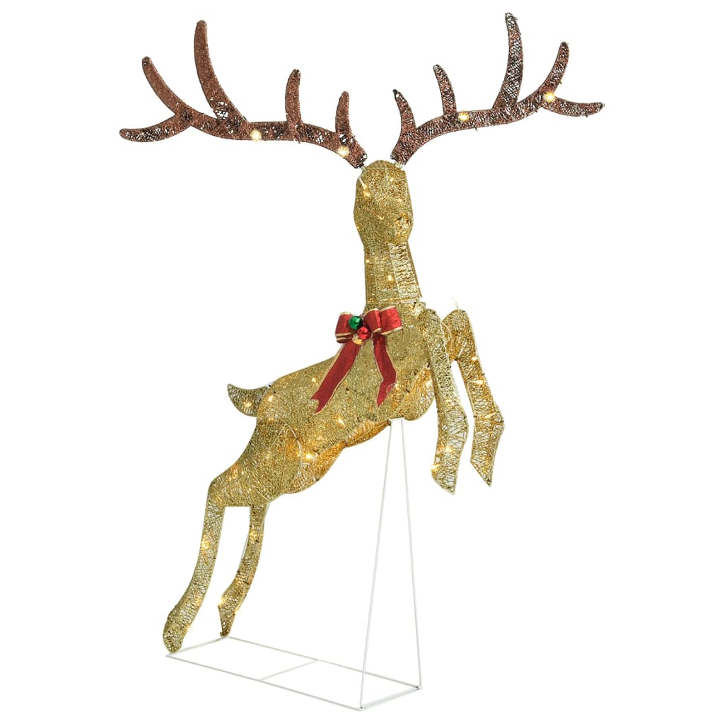 Flying Reindeer Christmas Decoration 120 LEDs Gold Warm White