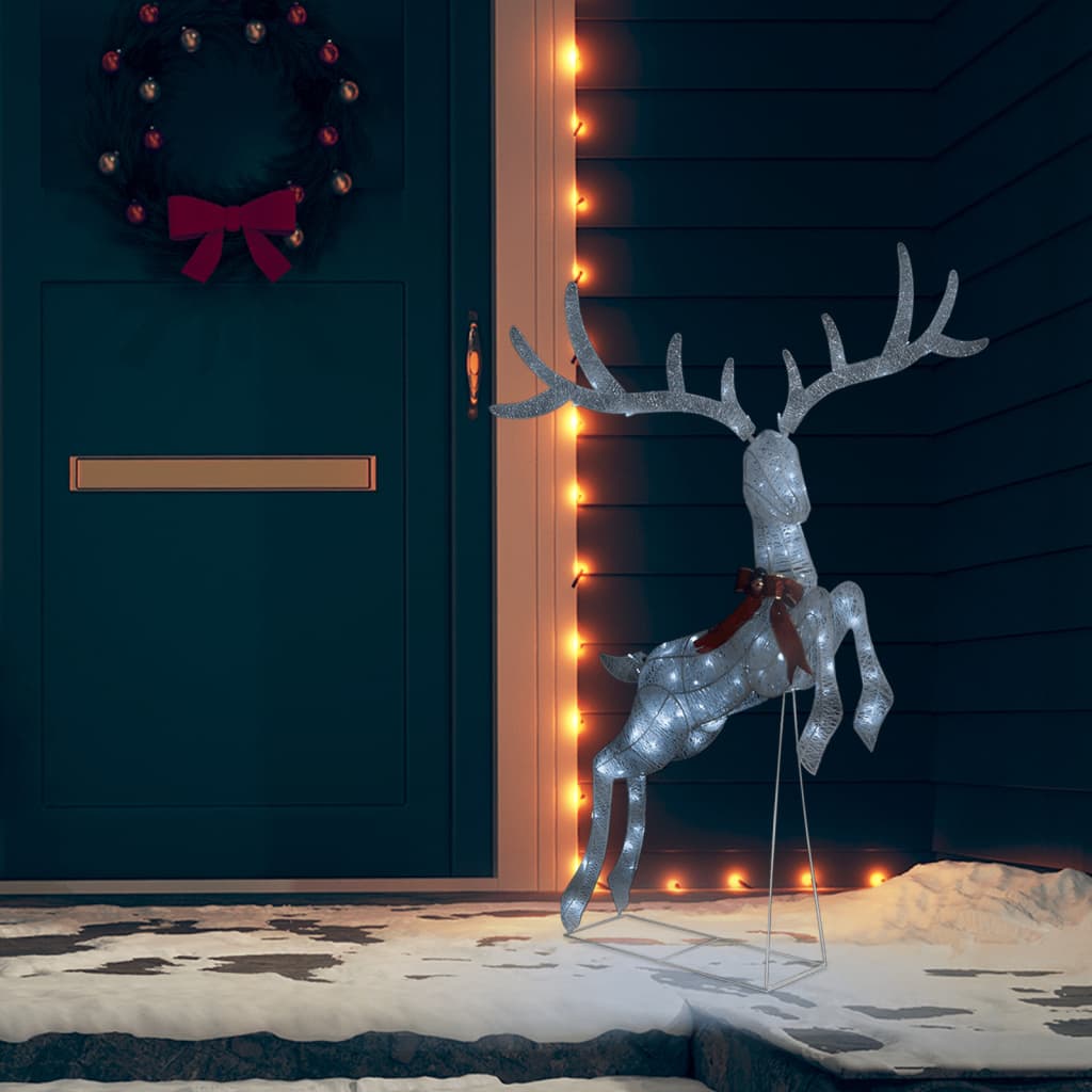Flying Reindeer Christmas Decoration 120 LEDs White Cold White