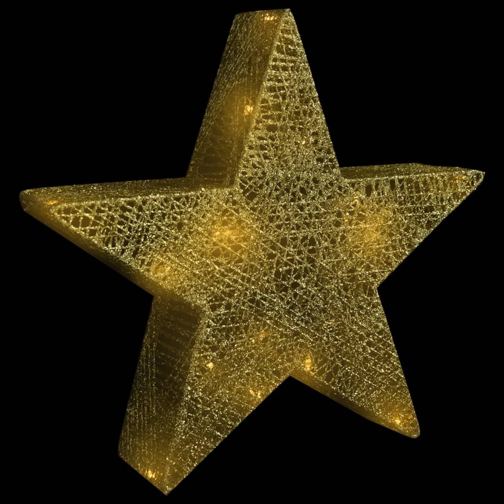 Christmas Decoration Stars 3 pcs Gold Mesh LED Outdoor Indoor