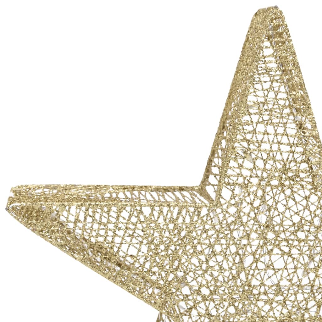 Christmas Decoration Stars 3 pcs Gold Mesh LED Outdoor Indoor