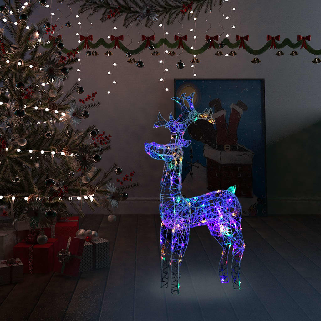 Reindeer Christmas Decoration 90 LEDs 60x16x100 cm Acrylic