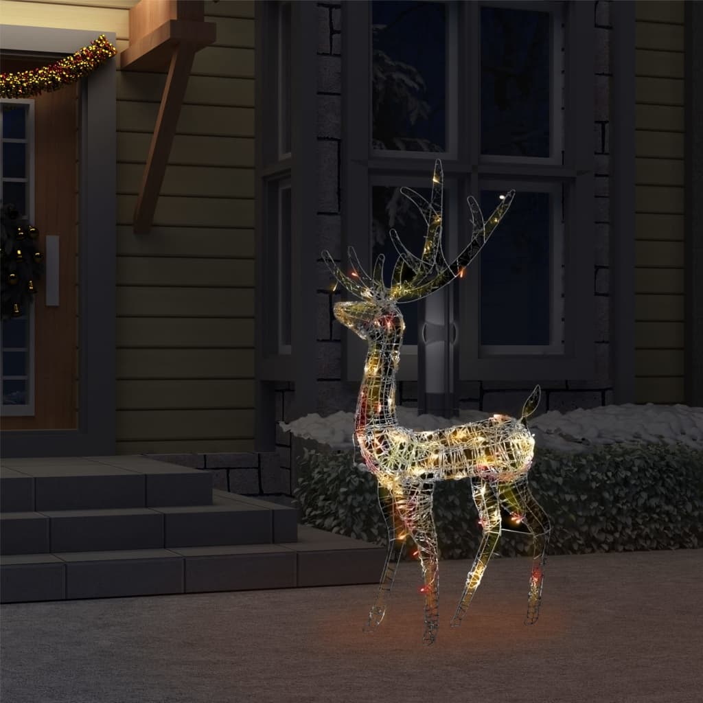 Acrylic Reindeer Christmas Decoration 140 LEDs 120cm Colourful