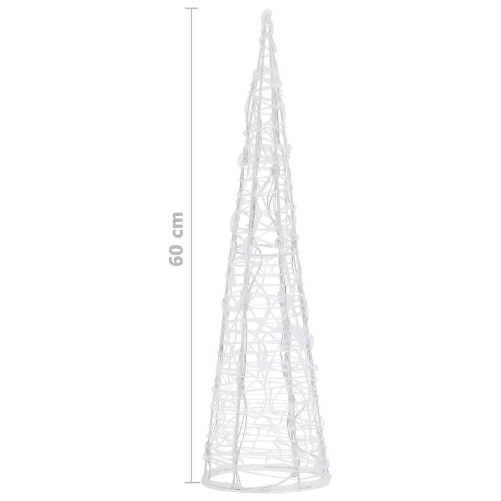 Acrylic Decorative Pyramid LED Light Cone Warm White 60 cm