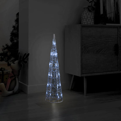 Acrylic Decorative Pyramid LED Light Cone Cold White 60 cm