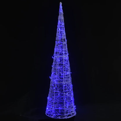Acrylic Decorative Pyramid LED Light Cone Blue 90 cm