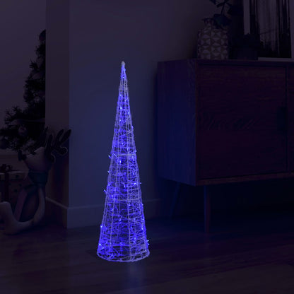 Acrylic Decorative Pyramid LED Light Cone Blue 90 cm