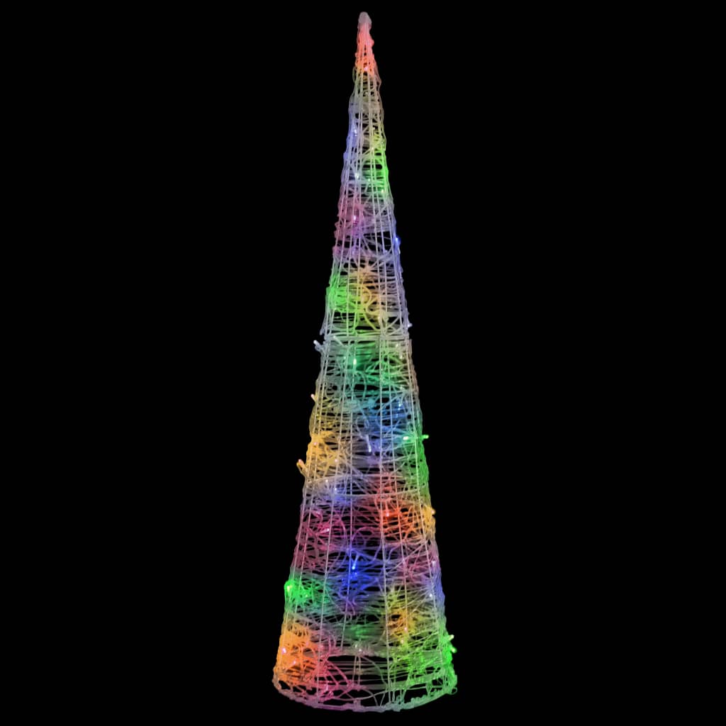 Acrylic Decorative Pyramid LED Light Cone Colourful 90 cm