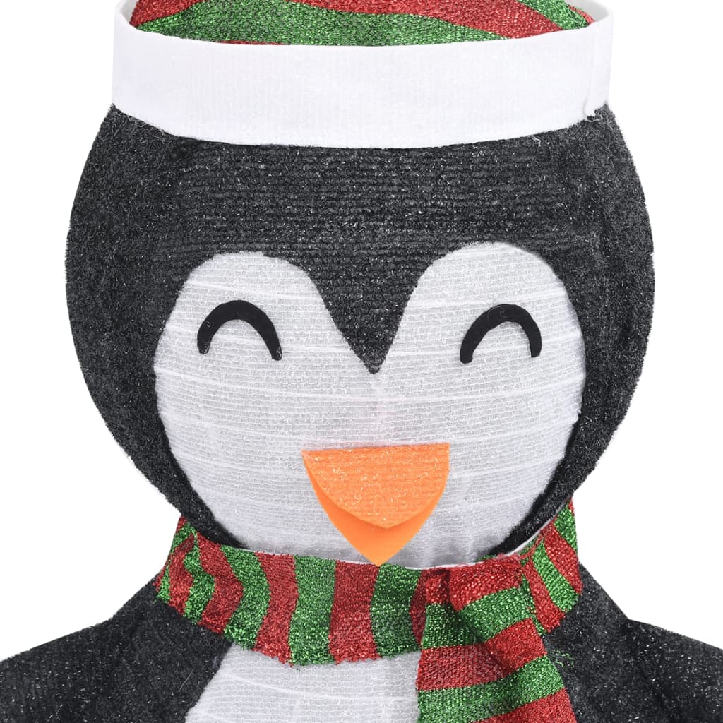 Decorative Christmas Snow Penguin Figure LED Luxury Fabric 90cm
