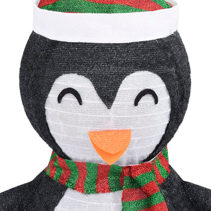 Decorative Christmas Snow Penguin Figure LED Luxury Fabric 90cm