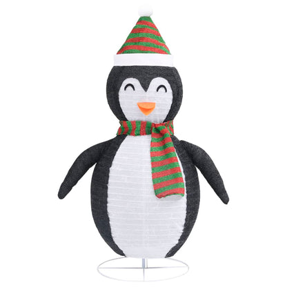 Decorative Christmas Snow Penguin Figure LED Luxury Fabric 120cm