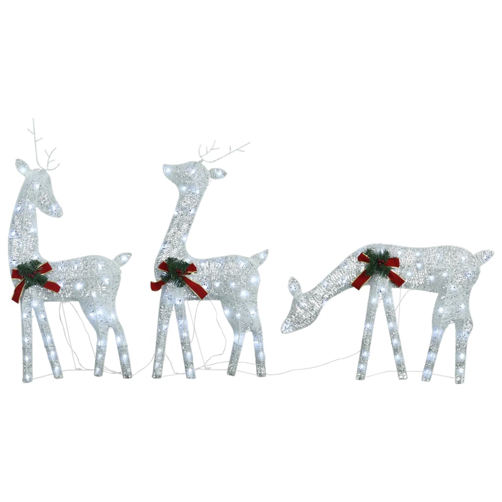 Christmas Reindeer Family 270x7x90 cm White Cold White Mesh