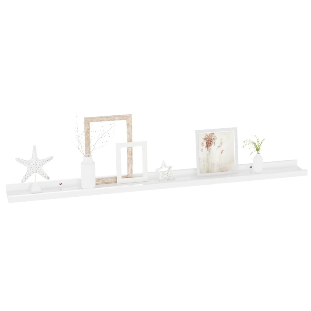 Wall Shelves 2 pcs High Gloss White 100x9x3 cm