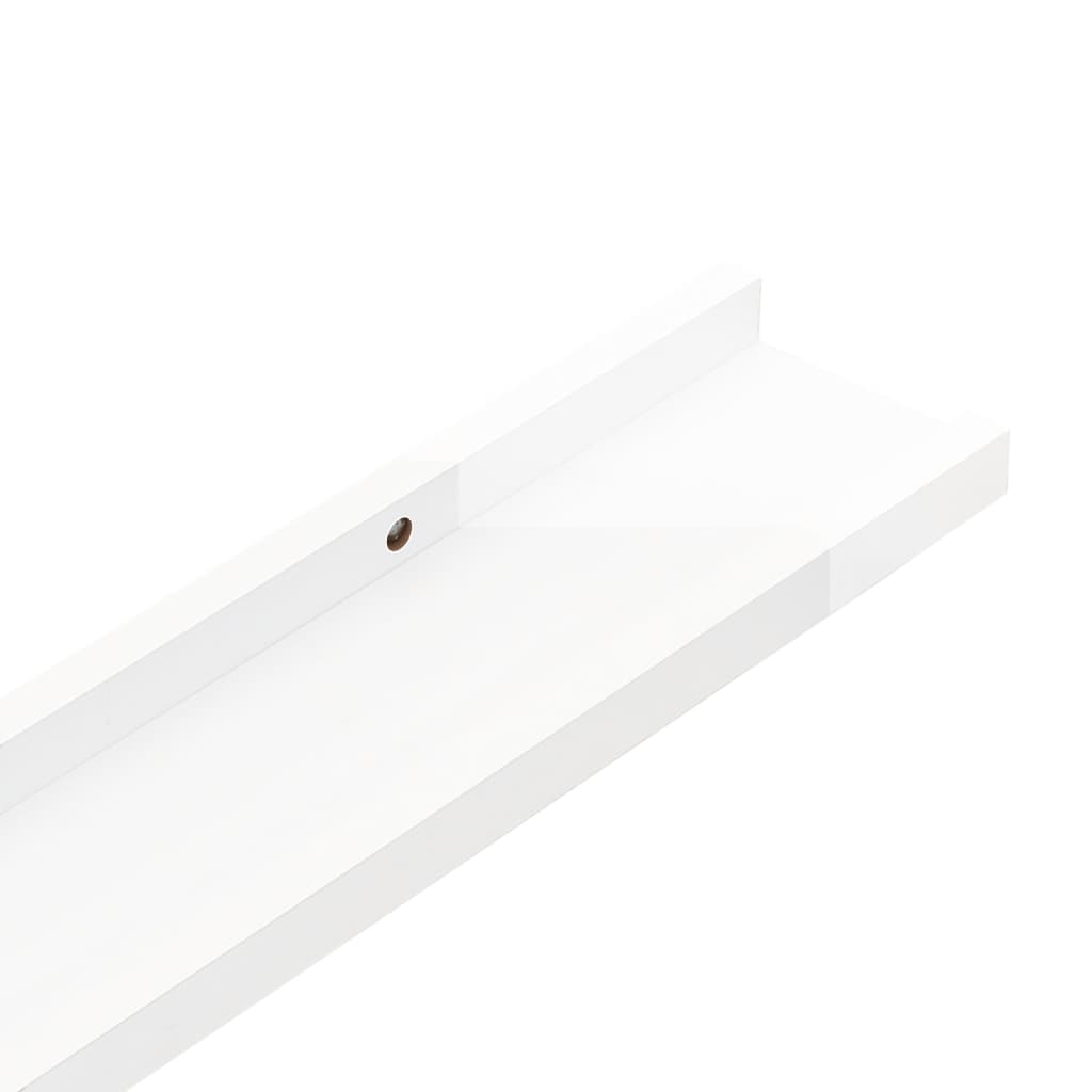 Wall Shelves 2 pcs High Gloss White 100x9x3 cm