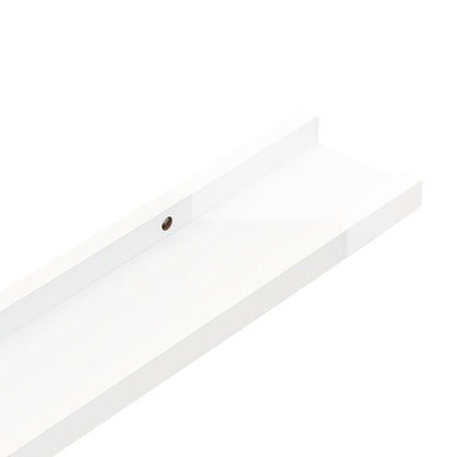 Wall Shelves 2 pcs High Gloss White 100x9x3 cm