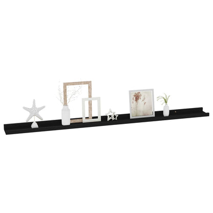 Wall Shelves 2 pcs Black 115x9x3 cm