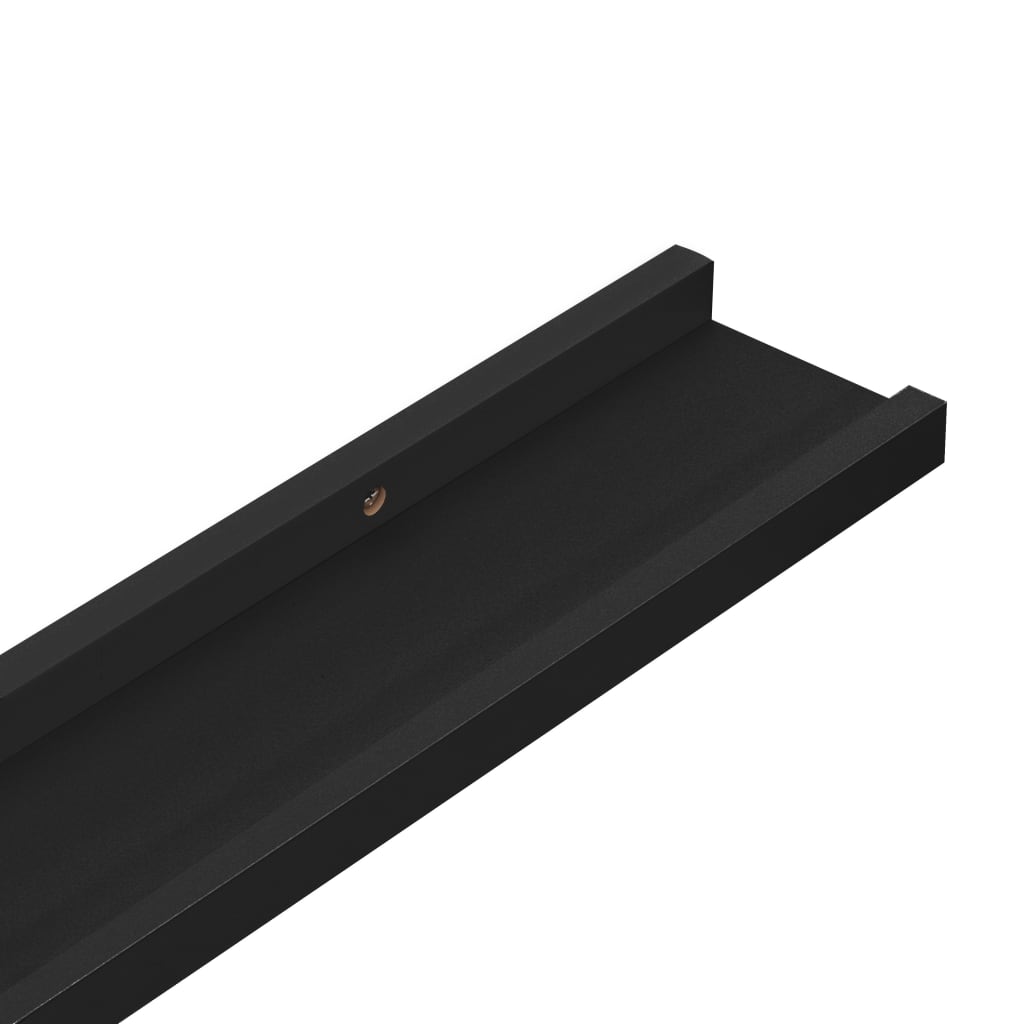 Wall Shelves 2 pcs Black 115x9x3 cm