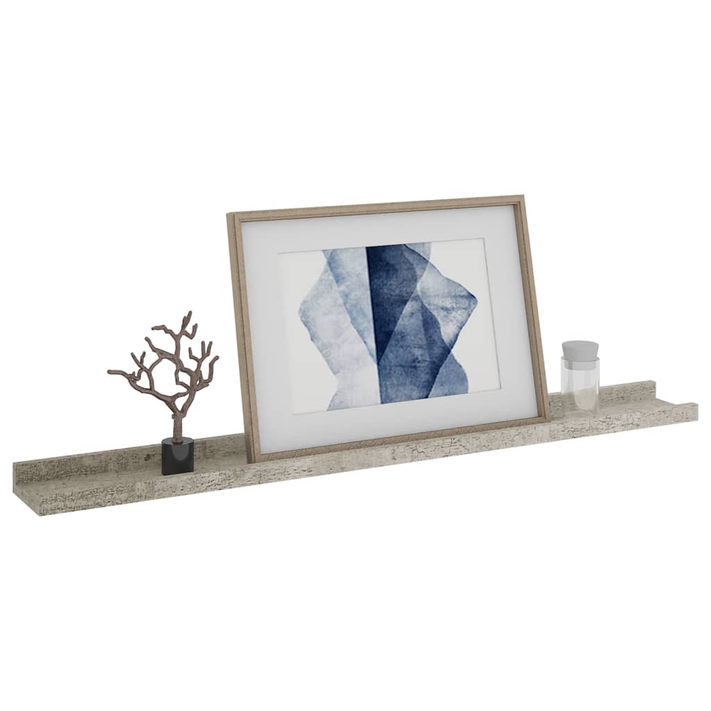 Wall Shelves 2 pcs Concrete Grey 80x9x3 cm