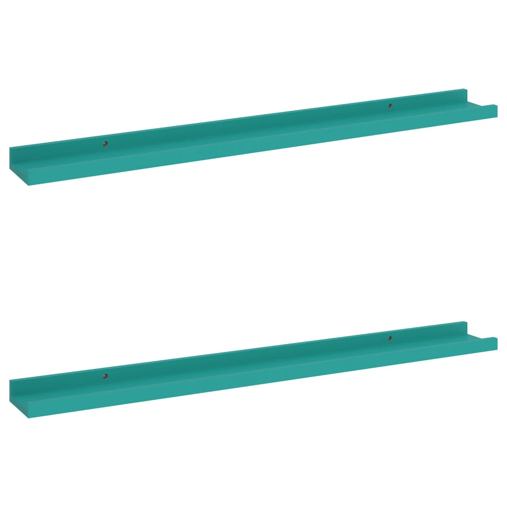 Wall Shelves 2 pcs Blue 80x9x3 cm