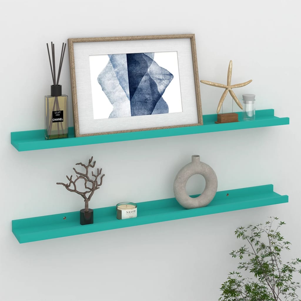 Wall Shelves 2 pcs Blue 80x9x3 cm