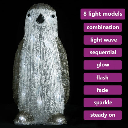 LED Christmas Acrylic Penguin Figure Indoor and Outdoor 30cm