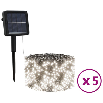 Solar Fairy Lights 5 pcs 5x200 LED Cold White Indoor Outdoor