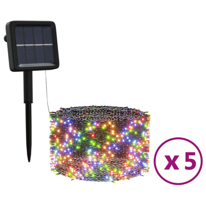 Solar Fairy Lights 5 pcs 5x200 LED Colourful Indoor Outdoor