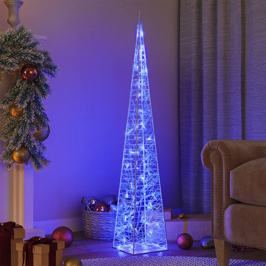 Acrylic Decorative LED Light Cone Blue 120 cm