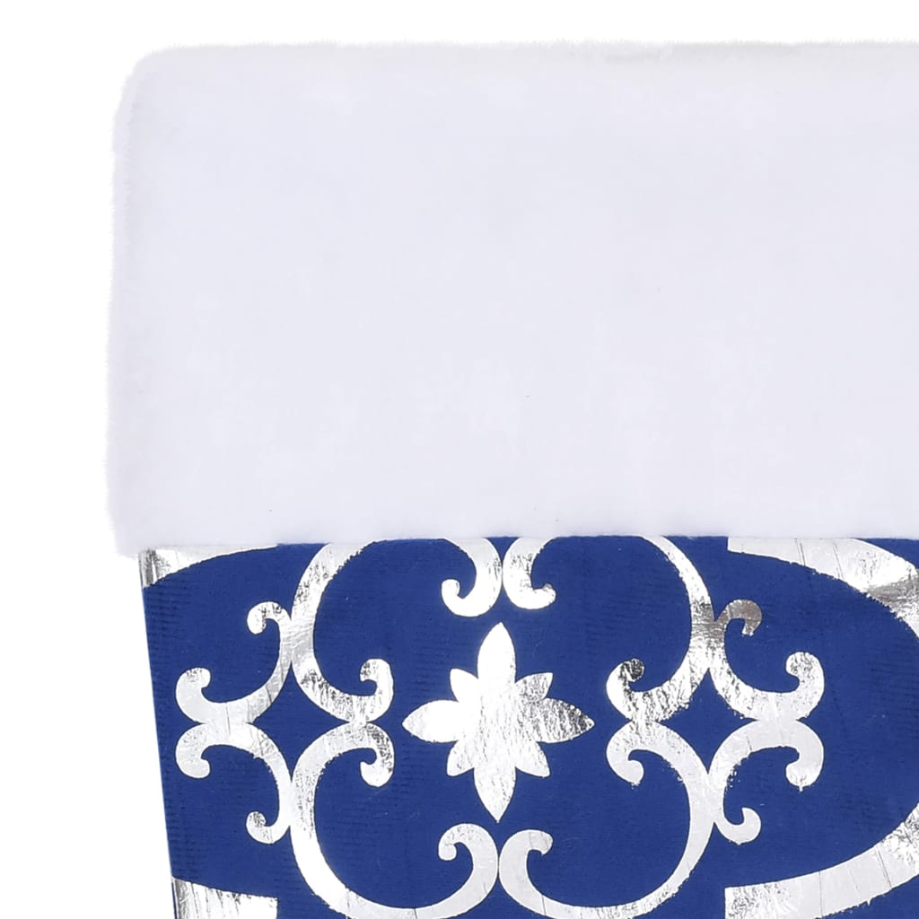 Luxury Christmas Tree Skirt with Sock Blue 90 cm Fabric