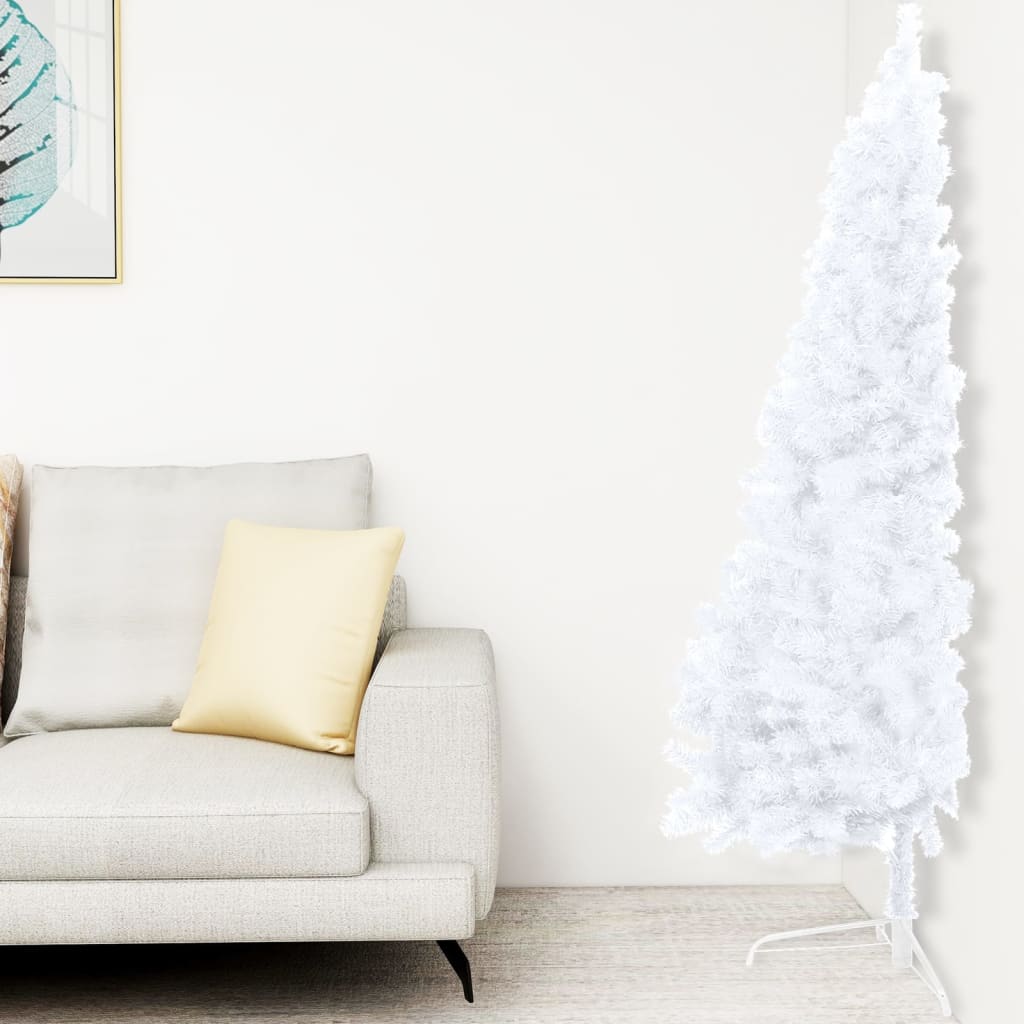 Artificial Half Pre-lit Christmas Tree with Ball Set White 180 cm