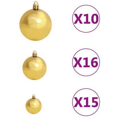 Artificial Pre-lit Christmas Tree with Ball Set 210cm 910 Branches