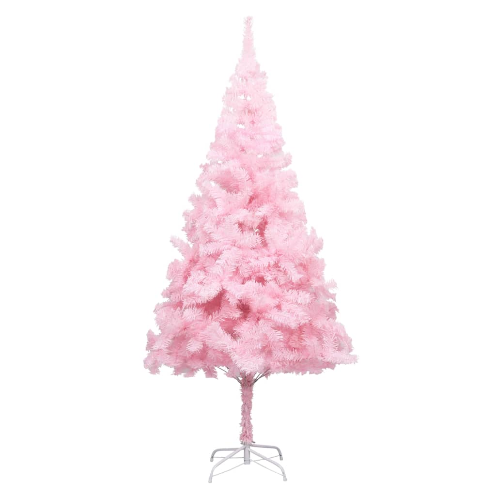 Artificial Pre-lit Christmas Tree with Ball Set Pink 210 cm PVC