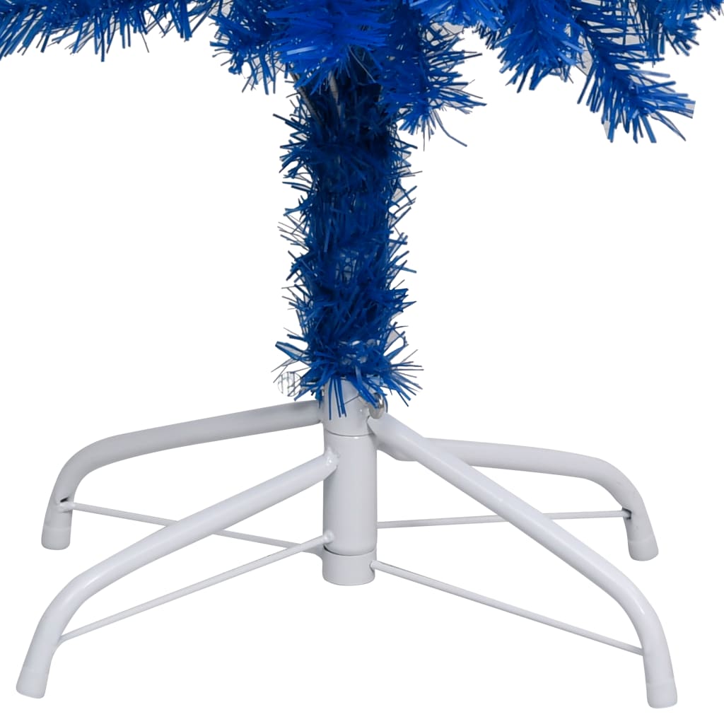 Artificial Pre-lit Christmas Tree with Ball Set Blue 210 cm PVC