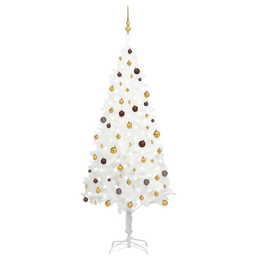 Artificial Pre-lit Christmas Tree with Ball Set White 240 cm