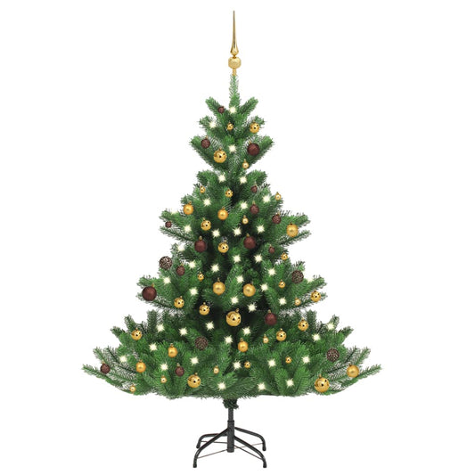 Nordmann Fir Artificial Christmas Tree LED&Ball Set Green 150cm