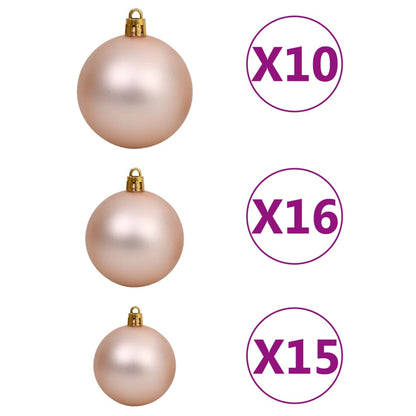 Artificial Pre-lit Christmas Tree with Ball Set Pink 240 cm PVC