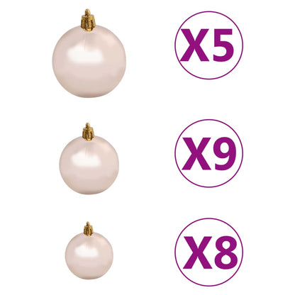 Artificial Pre-lit Christmas Tree with Ball Set Gold 180 cm PET