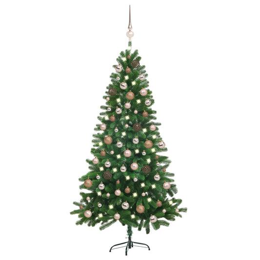Artificial Pre-lit Christmas Tree with Ball Set 180 cm Green