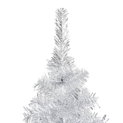 Artificial Pre-lit Christmas Tree with Ball Set Silver 210 cm PET