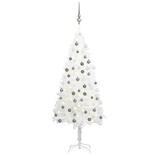 Artificial Pre-lit Christmas Tree with Ball Set White 120 cm
