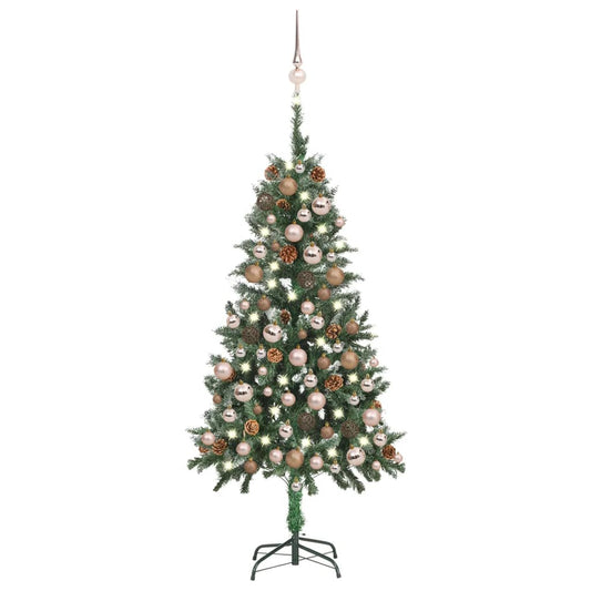 Artificial Pre-lit Christmas Tree with Ball Set&Pine Cones 150 cm