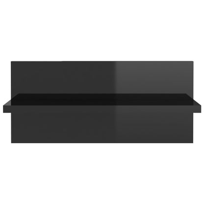 Wall Shelves 2 pcs High Gloss Black 40x11.5x18 cm