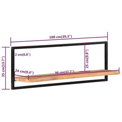 Wall Shelves 2 pcs 100x24x35 cm Solid Wood Acacia and Steel