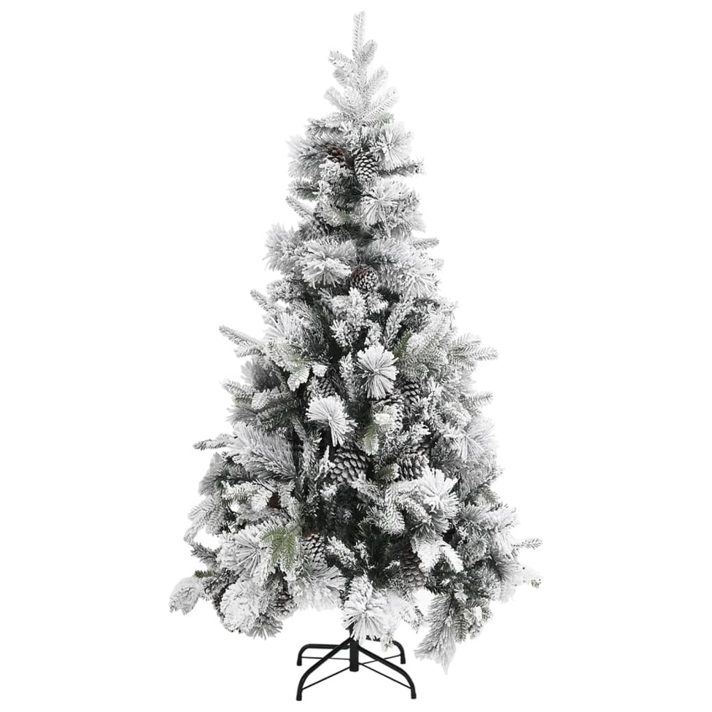 Christmas Tree with Flocked Snow&Cones 225 cm PVC&PE