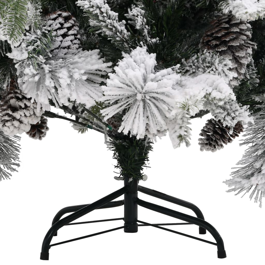 Christmas Tree with Flocked Snow&Cones 225 cm PVC&PE